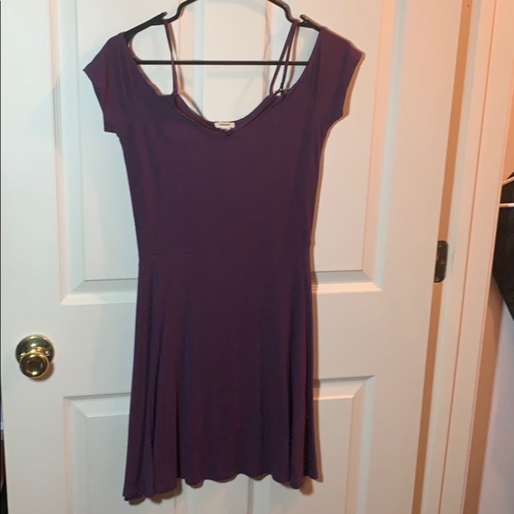 Size S Garage Purple Cold Shoulder Dress